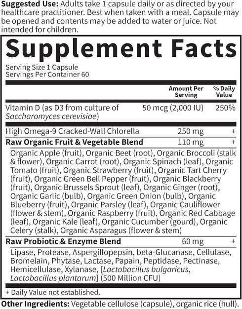 Garden of Life Vitamin D, Vitamin Code Raw D3, 2,000 IU, 60 Vegetarian Capsules for Bone & Immune Health