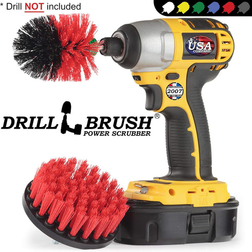Outdoor Cleaning Supplies - Stiff Bristle Outdoor Power Scrubber - Concrete and Brick Stain Remover - Concrete Pools