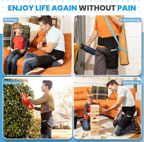 5-in-1 Ortho Hip Brace for Sciatica Pain Relief – Adjustable Groin Compression Wrap, Hamstring & Thigh Brace for M/L