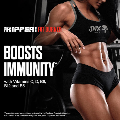 JNX SPORTS The Ripper! Shredding Thermogenic Fat Burner - Blood Orange 30 Servings, Advanced Fast Acting Pre-Workout