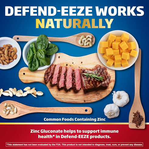 Defend-EEZE Immune Support Lozenges, 100% Daily Value of Zinc, Vitamins C & D, Elderberry Flavor, 30 Lozenges