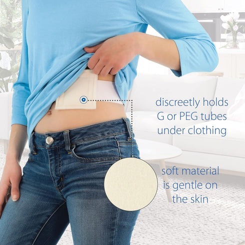 NelMed G-Tube Holder Core Products - Feeding Tube Belt Holder for PEG, G, J Tubes - Adjustable, Discreet Support