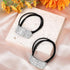 Sparkly Rhinestone Hair Accessories, 2 PCS Elastic Scrunchies, Ponytail Holder, Crystal Cuff Hair Band for Women