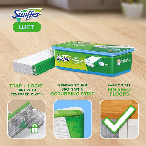 Swiffer Sweeper Wet Mopping Pad Refills with Febreze Lavender Scent - 12 Count (Packaging May Vary)