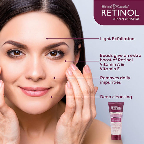 Retinol Anti-Aging Gel Cleanser - Gently Cleans & Exfoliates for Soft, Smooth Skin