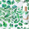 36 Pack Reusable Paper Towels, Washable Paperless Towels, Cotton Cloth Wipes for Bathroom, Green Leaves Style