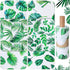 36 Pack Reusable Paper Towels, Washable Paperless Towels, Cotton Cloth Wipes for Bathroom, Green Leaves Style