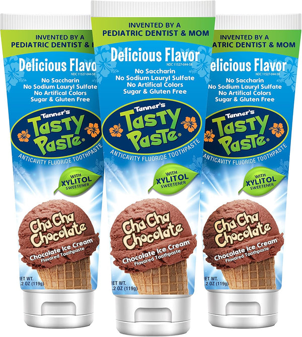 Tanner's Tasty Paste Cha Cha Chocolate - Anticavity Fluoride Childrens Toothpaste/Great Tasting, Safe, and Effective