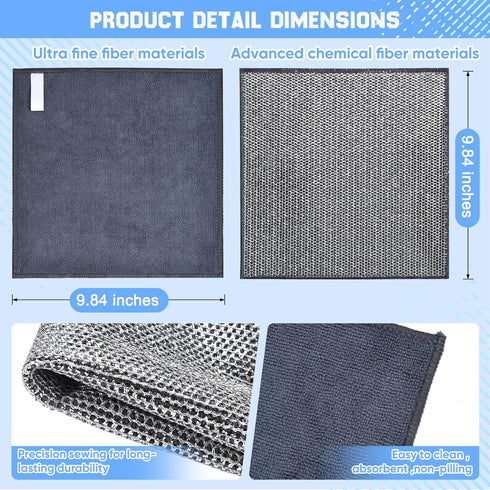 10 Pcs New Upgrade2-Layer NonScratch Wire Dishcloth,Wire Dishwashing Rag, Non-Scratch Wire DishwashingRagsfor Wet and Dry, Kitchen Cleaning Dish Ragsfor Cookware,Sinks, Dishes,Stove by Forggon
