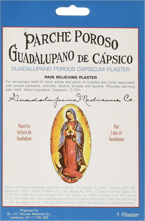 Guadalupano Porous Capsicum Medicated Pain Relieving Plaster | 4.5" X 7"