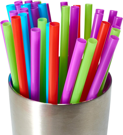 Drinking Straws 500 Count, BPA-Free Multi-Colored Disposable Plastic Straws