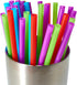 Drinking Straws 500 Count, BPA-Free Multi-Colored Disposable Plastic Straws