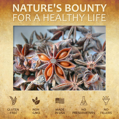 Star Anise Dietary Supplement - 100 Capsules of Anise Extract, 1000mg Natural Formula for Immune Strength and