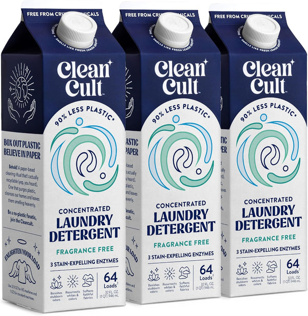 Concentrated Liquid Laundry Detergent Soap, 192 Loads (96 oz), Eco-friendly, Fragrance Free, HE/Standard Compatible