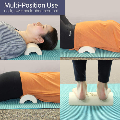HSP Cypress Wooden Pillow for Neck and Back Pain Relief, Round Neck Pillow for Tension