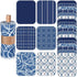 36 Pack Reusable Paper Towels, Washable Paperless Towels Rolls, Reusable Cotton Cloth Towels with Cardboard (Blue,