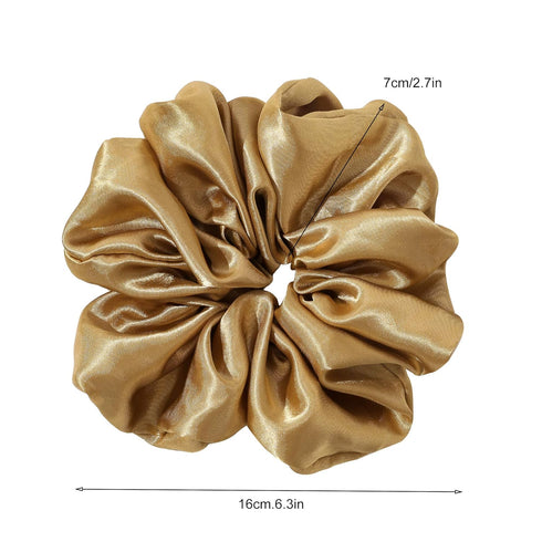 Ivyu Silk Scrunchies Satin Hair Ties for Women - 4 Pcs Oversize Soft Big Scrunchies for Hair Gift for Girls