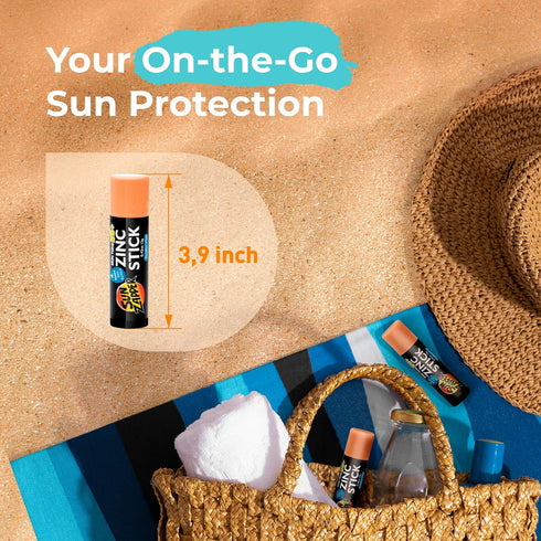 Sun Zapper Zinc Oxide Mineral Sunscreen Stick, SPF 50+, Water Resistant, Light Skin Tone (Bronze/Tan), 12g (0.42 Oz)