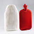 Peterpan 100 Fl Oz Rubber Hot Water Bottle with Faux Fleece Cover, White