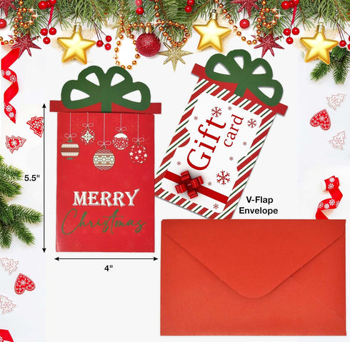 Set 12 Gift Boutique Christmas Money & Gift Card Sleeves of Holiday Envelopes Greeting Cards Funny Exchange Gifts Cash