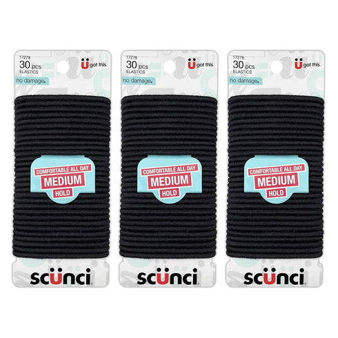 Scunci Effortless Beauty Large No-Damage Elastics, 90 Pieces, 4 MM