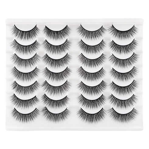 Newcally Lashes, 14 Pairs Pack of False Eyelashes, Natural Wispy Light Volume Faux Mink