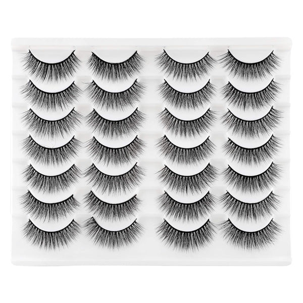 Newcally Lashes, 14 Pairs Pack of False Eyelashes, Natural Wispy Light Volume Faux Mink