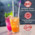 Bendable Straws with Covers Cap - 11 inch Long Flexible Straws, Bendy Drinking Straws Reusable with Covers Cap,