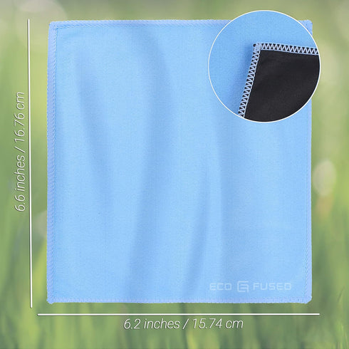 Microfiber Cleaning Cloths - 10 Pack - 6.6 x 6.2" - Double-sided Cleaning Cloths - Microfiber and Suede Cloth for Smartphones, LCD TV, Tablets, Laptop Screens, Camera Lenses and Other Surfaces by Eco-Fused