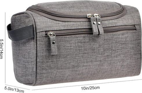 Vercord Men's Toiletry Bag, Wash Travel Small Shaving Dop Kit, Shower Bathroom Hygiene Bag, Frosted Grey