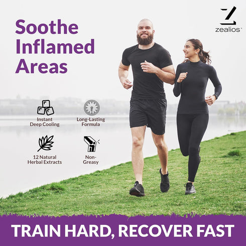 Zealios Race Relief Menthol Pain Relief Gel, 3oz Tube, Fast Acting for Muscle Pain & Arthritis, Cooling Formula