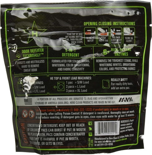 Hero Clean 1, 25-Count Laundry Detergent PACS, Scent
