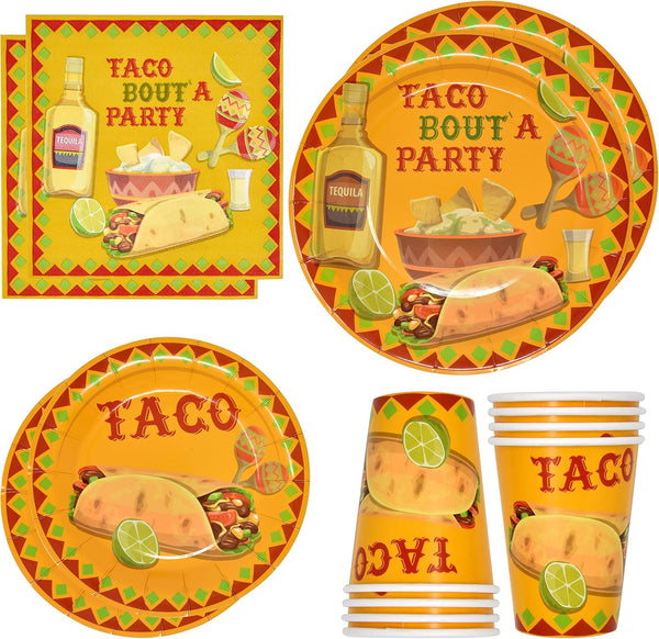 Gift Boutique - Taco Party Set Serves 24, Includes 9" Dinner Plates,