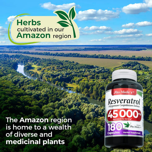 Lab Resveratrol - 180 Capsules | 45000 mg | Organic Resveratrol Supplement with Ultra High Absorption