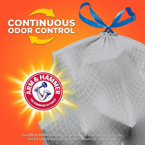 Hefty Ultra Strong Tall Kitchen Trash Bags | 13 Gallon | Gray | Clean Burst | 110 Count | Made with 50% Recovered