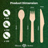 360 Count Disposable Cutlery Set, Heavy Duty Wooden Compostable Utensils, 120 Forks, Knives, Spoons