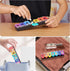 Fullicon Weekly Pill Organizer, 7 Day Moisture Proof Daily Pill Box, Compact Travel Container for Vitamins (Rainbow