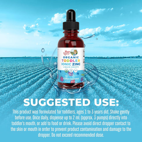 MaryRuth Organics Toddler Liquid Ionic Zinc Sulfate, 2 Fl Oz - Immune Support for Ages 1-3