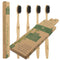 Zeek's Naturals LLC Biodegradable Eco-Friendly Natural Bamboo Charcoal Toothbrushes - Pack of 4 - Numbered