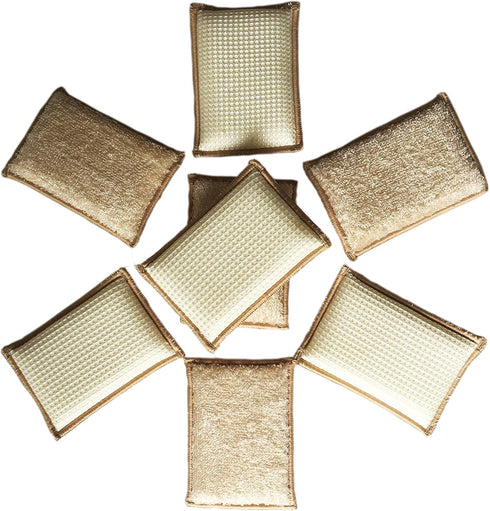 Natural Bamboo Kitchen Cleaning Sponges - Super Absorbent Reusable Dish Washing, 10 Pack