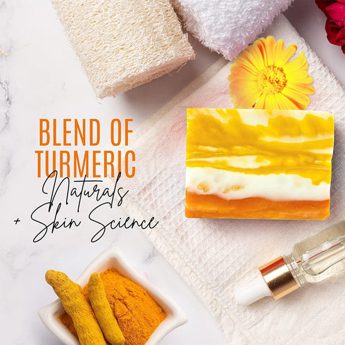 Organic Turmeric Soap Bar for Face & Body | Pure Turmeric Soap for Acne, Scars, Blemish Control, Pack of 2