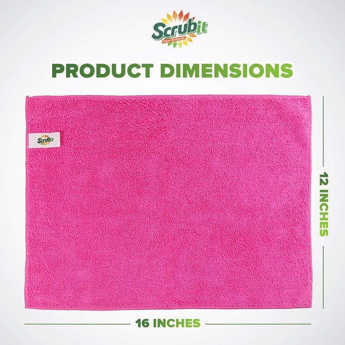 SCRUBIT 24 Pack Microfiber Cleaning Cloths, Lint Free & Streak Free Towels for House, Cars, Kitchen & Screens (12 x 16)