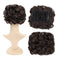 SWACC Short Messy Curly Dish Hair Bun Extension, Easy Stretch Combs, Clip in Ponytail, Dark Brown-4#