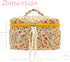 PAZIMIIK Cotton Makeup Bag for Women - Large Quilted Travel Cosmetic Case with Little Flower Design