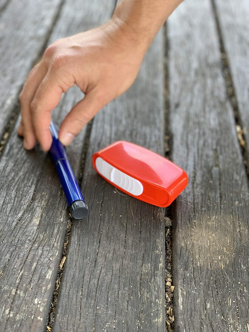 3 Pack Glucology Red Sharps Bins - Durable 80ml Biohazard Needle Disposal Containers for Medical Waste