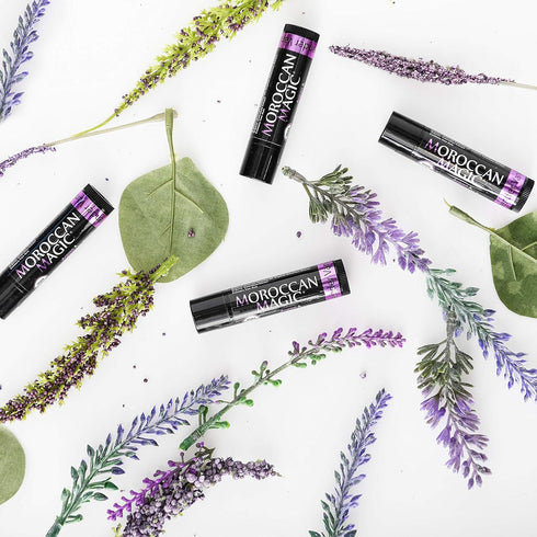 Moroccan Magic Organic Lavender Vanilla Lip Balm, 3 Pack, Ultra-Hydrating Argan & Essential Oil Moisturizer