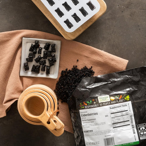 Immune 16 (Pack 2) Frontier Co-op Organic Dried Elderberries, European Whole - Non-GMO Elderberry Berries Dried