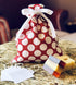 100% Cotton Gift Bags, Standard Set, Red, Set of 5 bags: three 16"x12" and two 10"x8"