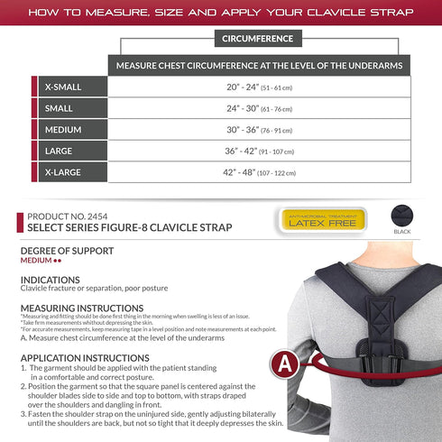 OTC Clavicle Strap, Figure-8 Style, Select Series, Medium Size.