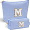 Initial Makeup Bag - Travel Cosmetic Bag, Cute Personalized Engagement Bridesmaid Gifts for Women